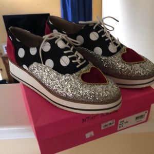 Betsy Johnson sparkling tie ups.